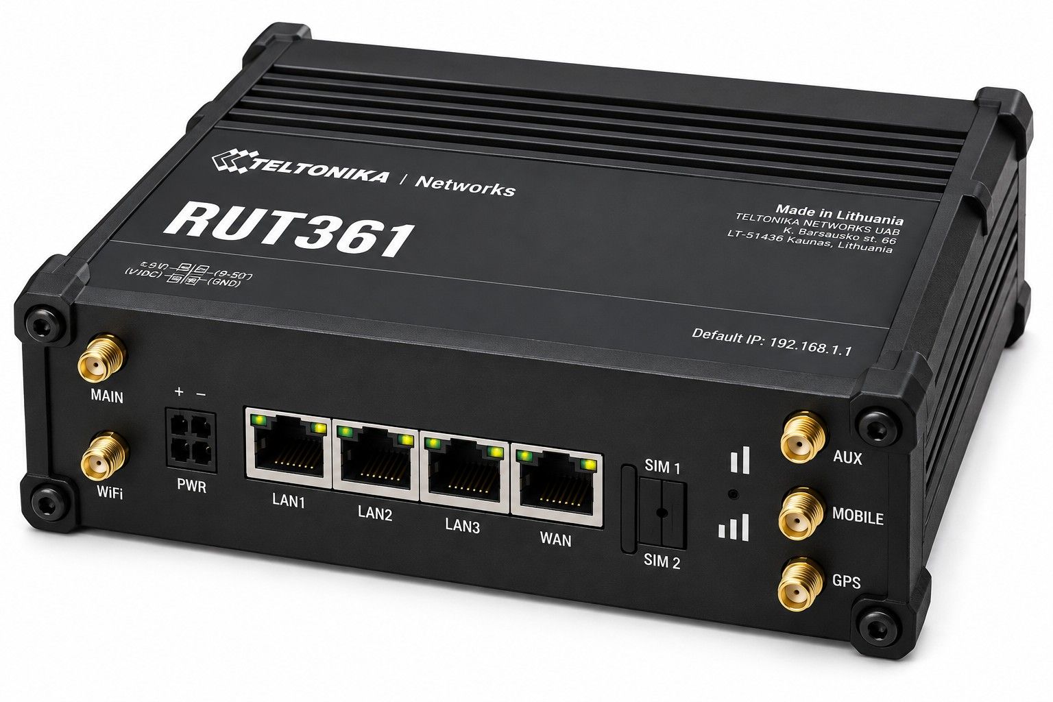 Teltonika RUT361 4G LTE Cat 6 Industrial Router 300Mbps