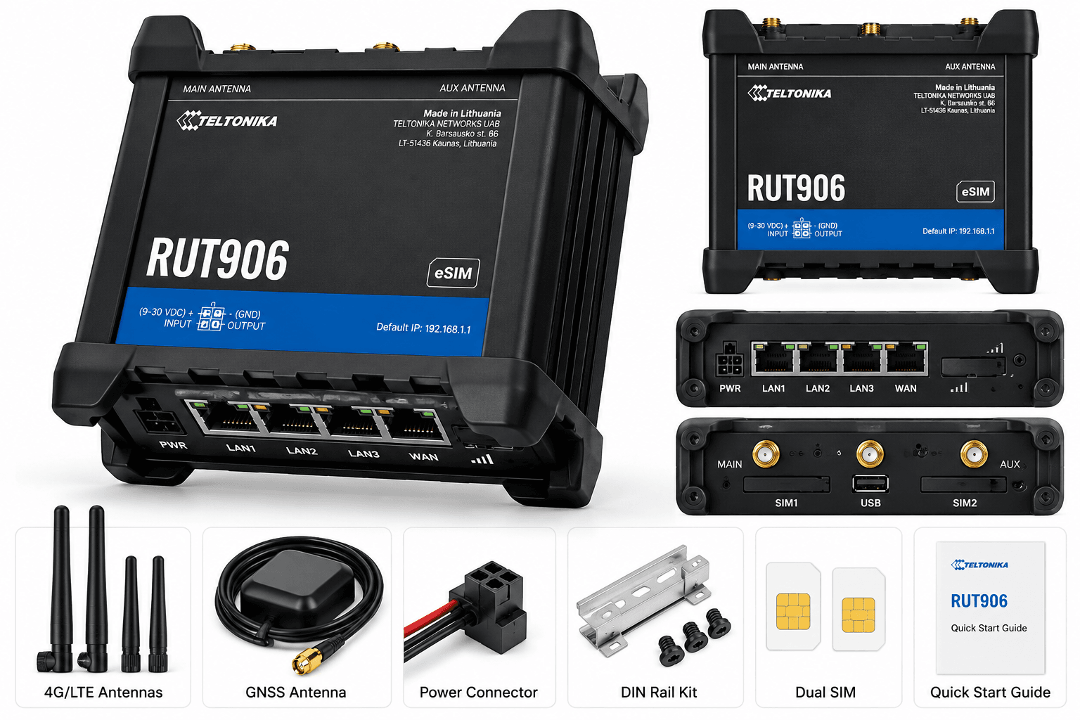 Teltonika RUT906 4G LTE RS232 RS485 GNSS Industrial Router