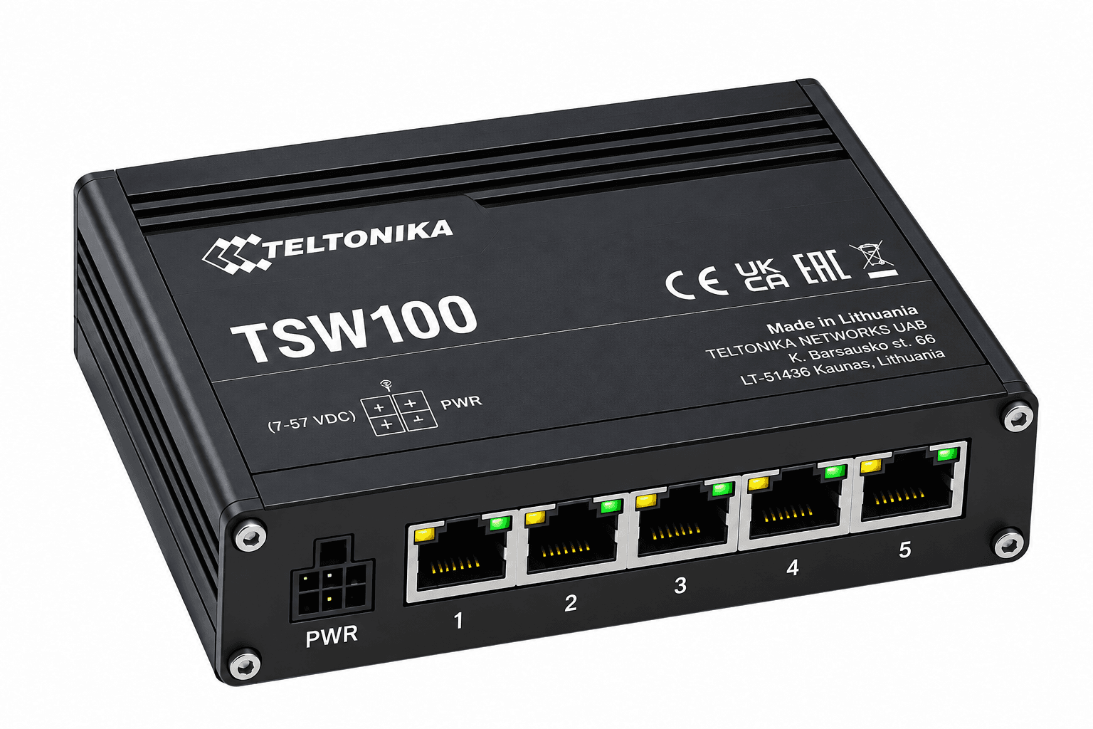 Teltonika TSW100 5-Port Gigabit 4x PoE+ Switch 120W