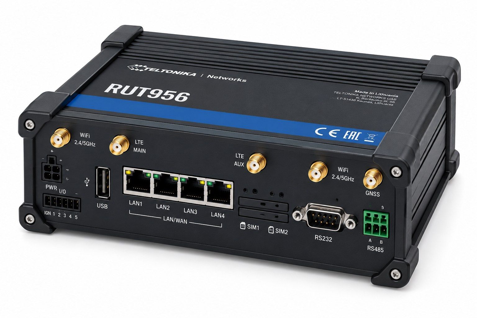 Teltonika RUT956 4G LTE Dual-SIM RS232 RS485 GNSS Router