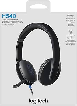 Logitech H540 USB Computer Headset With High Definition sound and on Ear controls