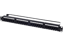 ExTell - CAT 6A 24 PCB Type Loaded Unshielded Patch Panel, 1U - E6A24UL-PM-BK