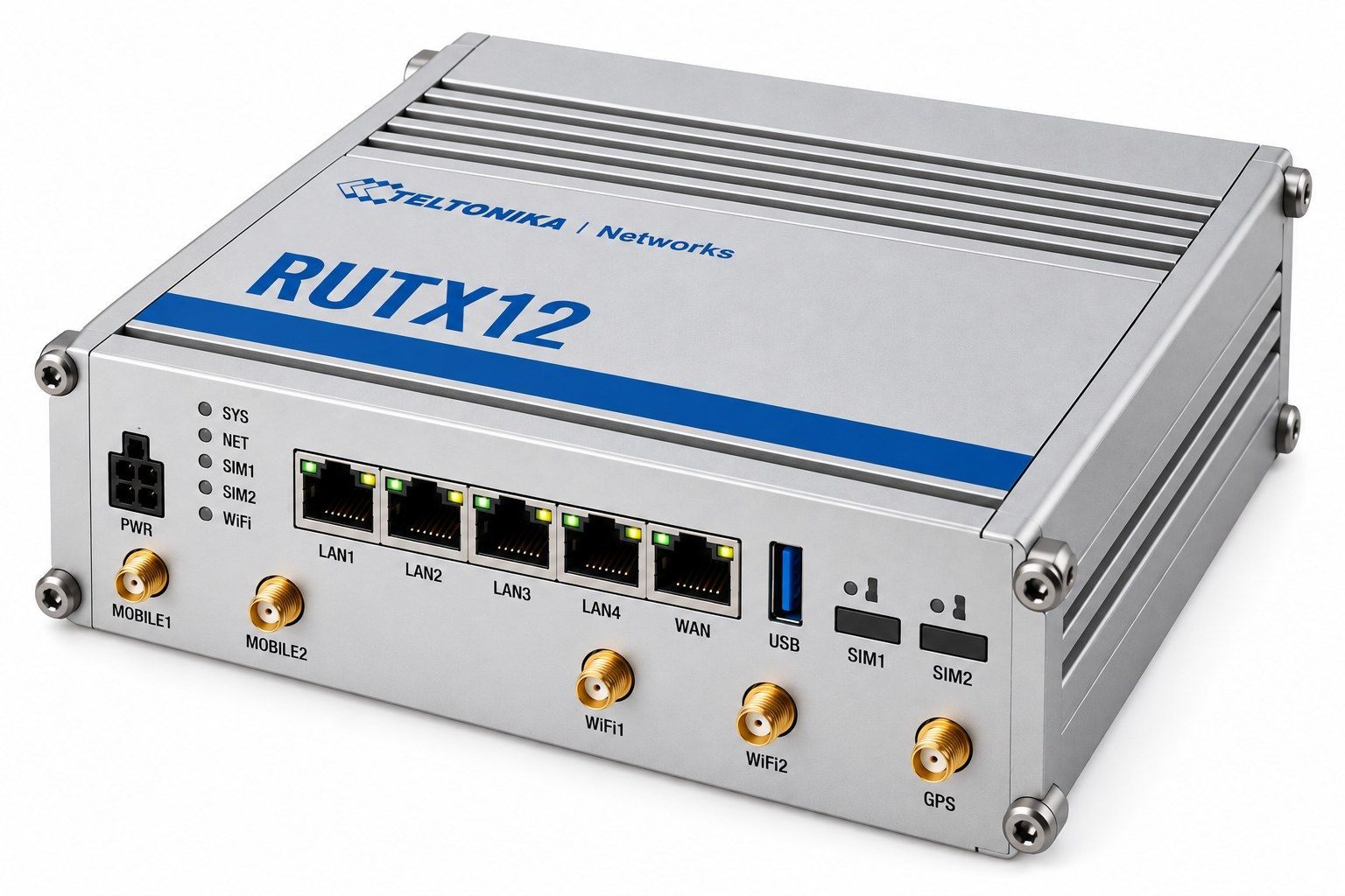 Teltonika RUTX12 Dual LTE Cat 6 Modem Industrial Router